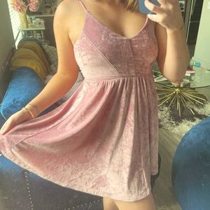 Small- Velvet Pink Slip Dress